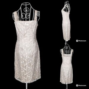 Scott McClintock Lace Overlay Sheath Dress Size 8